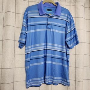 PGA Tour men's blue striped polo shirt